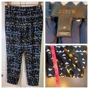 J Crew Hidden Floral Turner Pants Joggers Women 4 Athleisure Comfort Sporty Prep